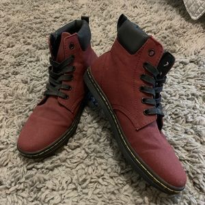 Maroon Doc Martins. Only worn once.